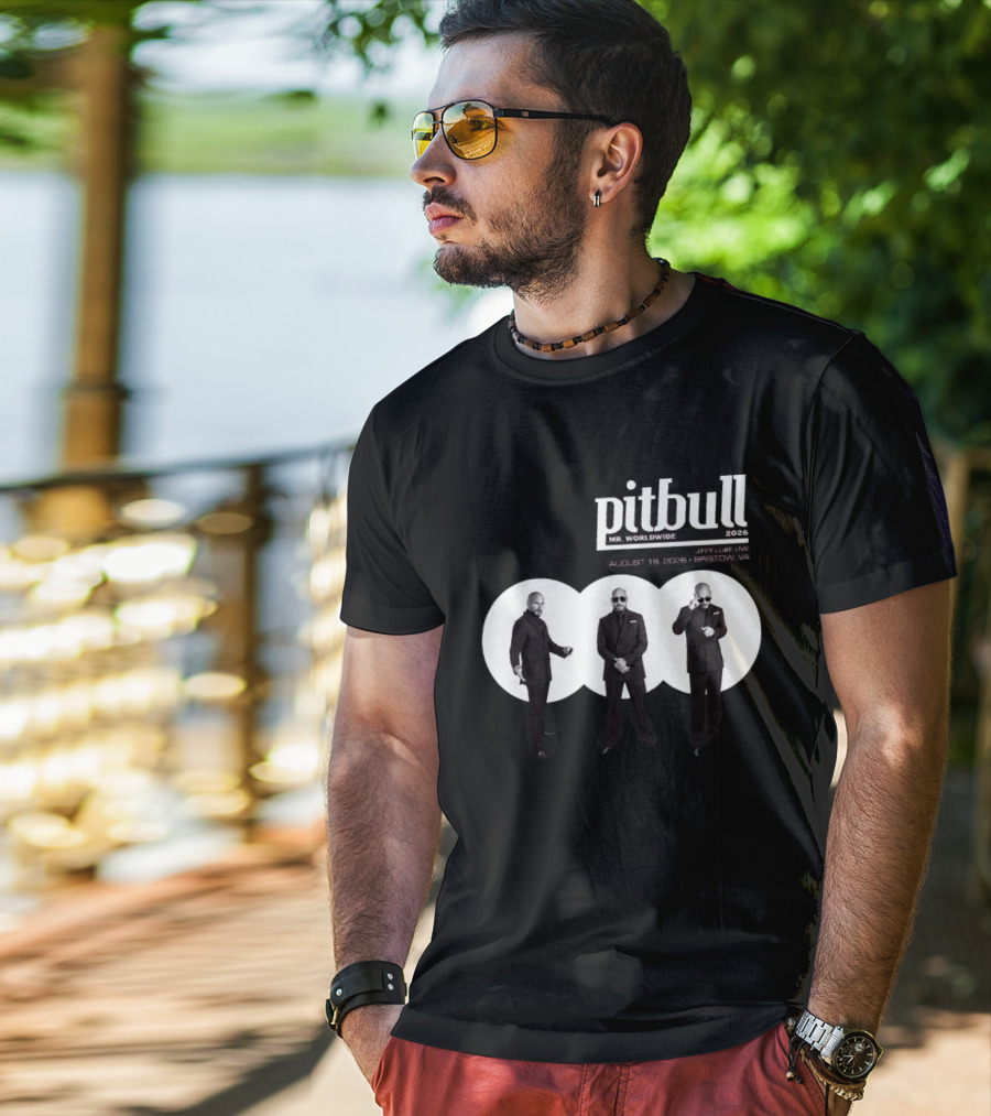 Pitbull Mr Worldwide 2026 Jiffy Lube Live Bristow VA August 19 Concert Event T-Shirt
