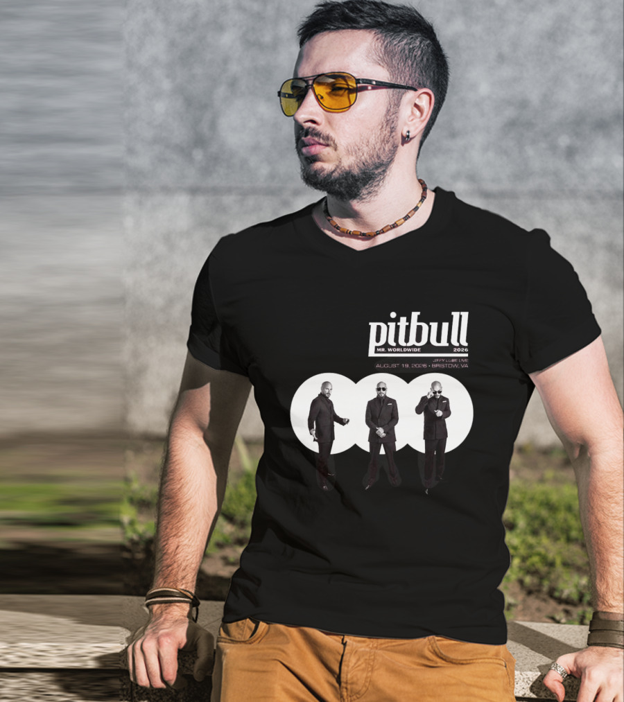 Pitbull Mr Worldwide 2026 Jiffy Lube Live Bristow VA August 19 Concert Event T-Shirt