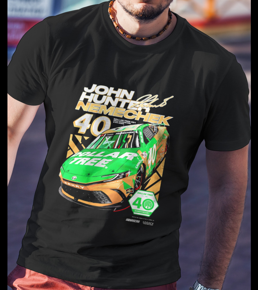 John Hunter Nemechek Dollar Tree 40 Anniversary Camry NASCAR Racing T-Shirt