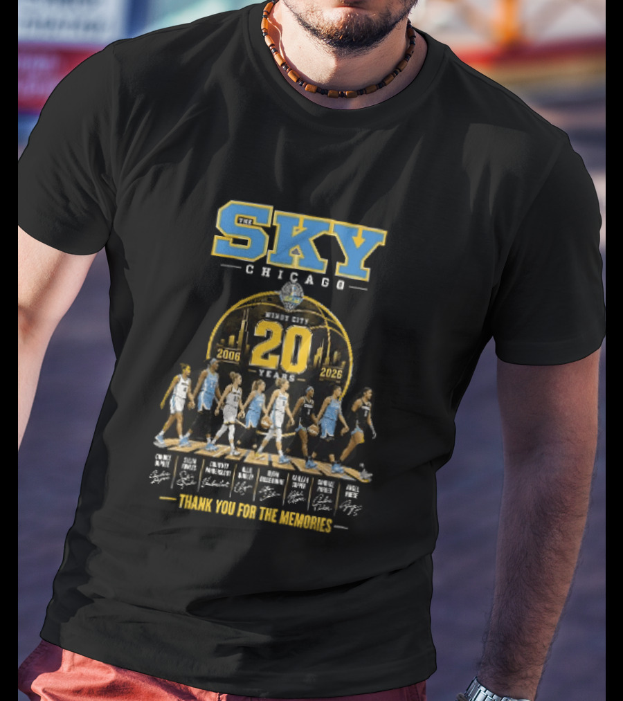 Chicago Sky Windy City 20 Years 2006 2026 Thank You For The Memories Players T-Shirt