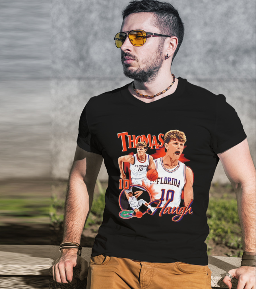 Thomas Haugh Florida Gators Basketball 10 NCAA Player T-Shirt