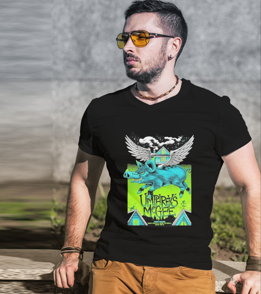 Umphrey's McGee Winged Pig Summer Tour 2026 Iowa City Des Moines Yuba T-Shirt