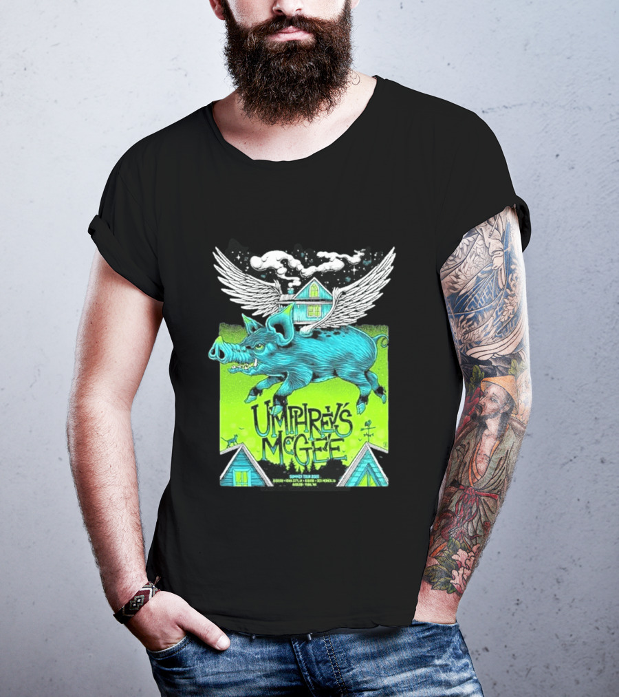 Umphrey's McGee Winged Pig Summer Tour 2026 Iowa City Des Moines Yuba T-Shirt