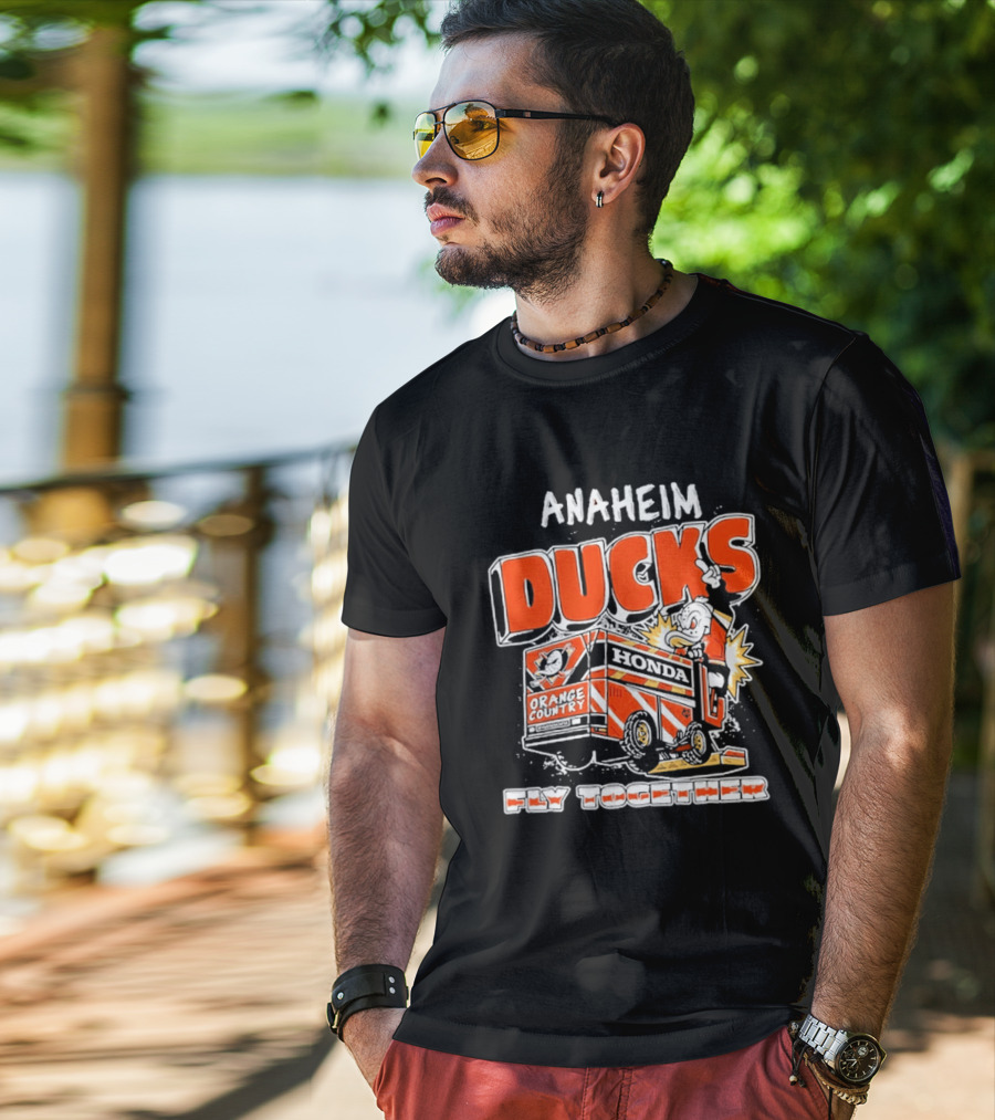 Anaheim Ducks Orange County Honda Fly Together T-Shirt