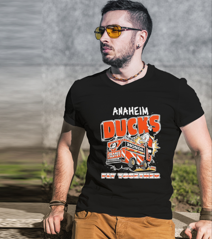 Anaheim Ducks Orange County Honda Fly Together T-Shirt