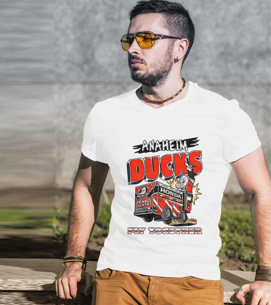 Anaheim Ducks Hockey Create Culture Honda Fly Together T-Shirt