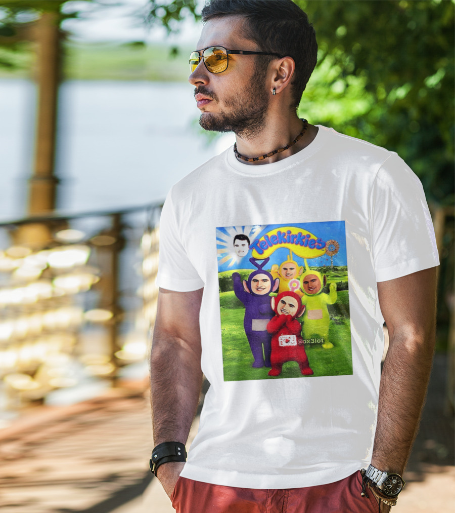 Charlie Kirk Telekirkies Meme Teletubbies Parody Face Swap T-Shirt