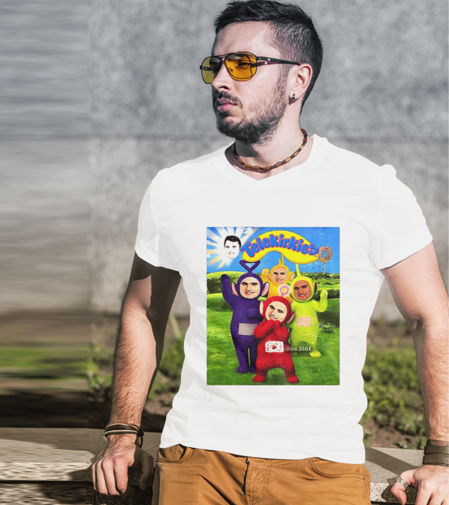 Charlie Kirk Telekirkies Meme Teletubbies Parody Face Swap T-Shirt