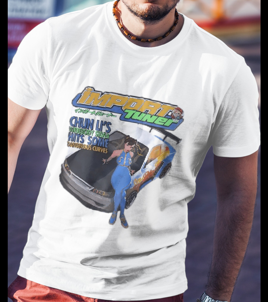 Import Tuner Chun Li's Widebody Silvia Hits Some Dangerous Curves Auto Racing Anime T-Shirt