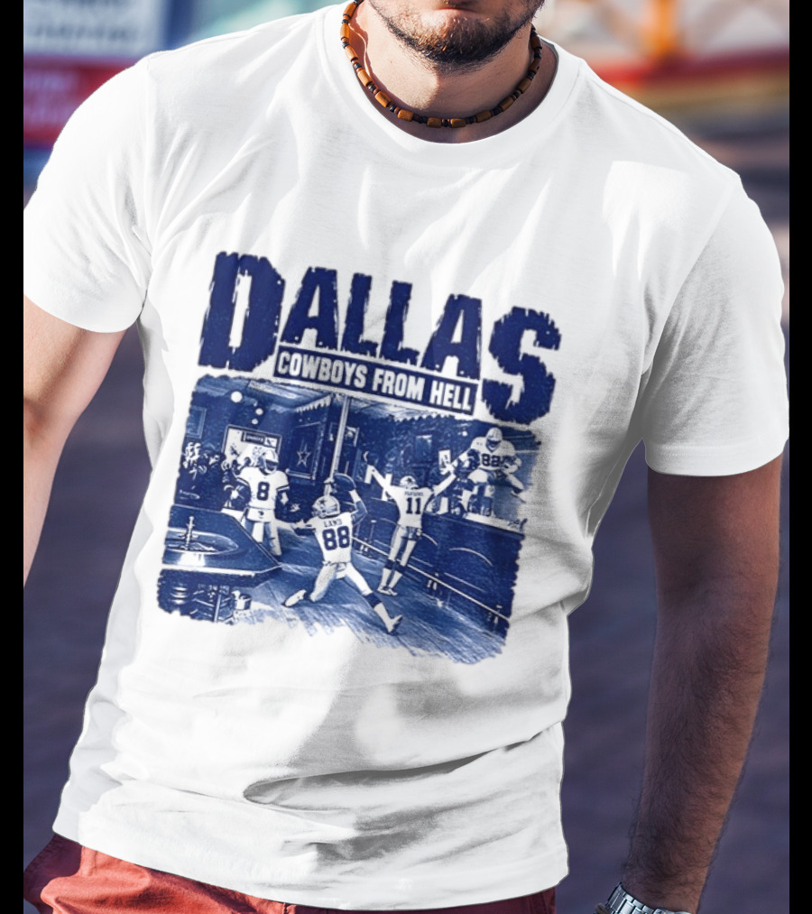 Dallas Cowboys From Hell Football Bar Scene T-Shirt