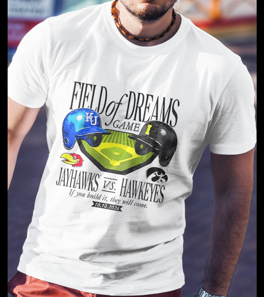 Field Of Dreams Game Kansas Jayhawks Vs Iowa Hawkeyes 10.10.2026 T-Shirt