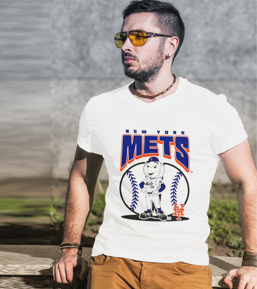 New York Mets Mr. Met Baseball 2026 Mania MLB Team Spirit T-Shirt