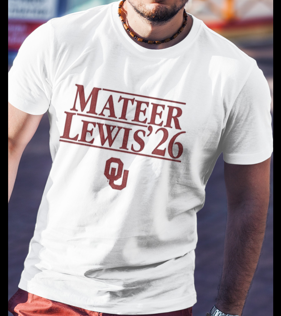 Mateer Lewis '26 OU Oklahoma Football T-Shirt
