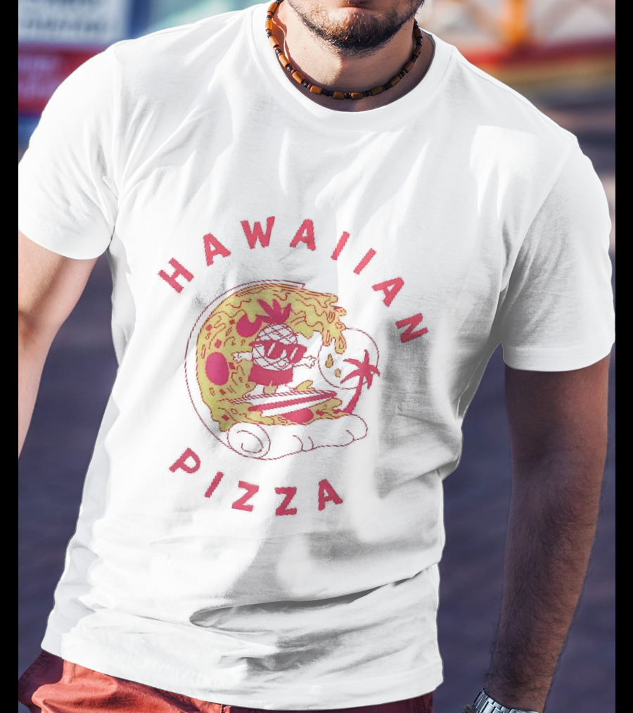 Hawaiian Pizza Surfing Pineapple Fun Adventure T-Shirt