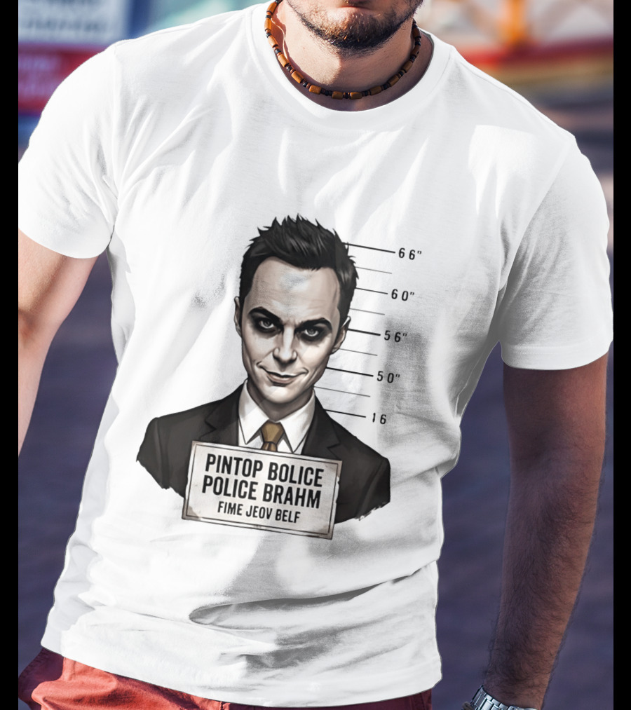 Sheldon Cooper Shot Parody Pintop Police Joker T-Shirt