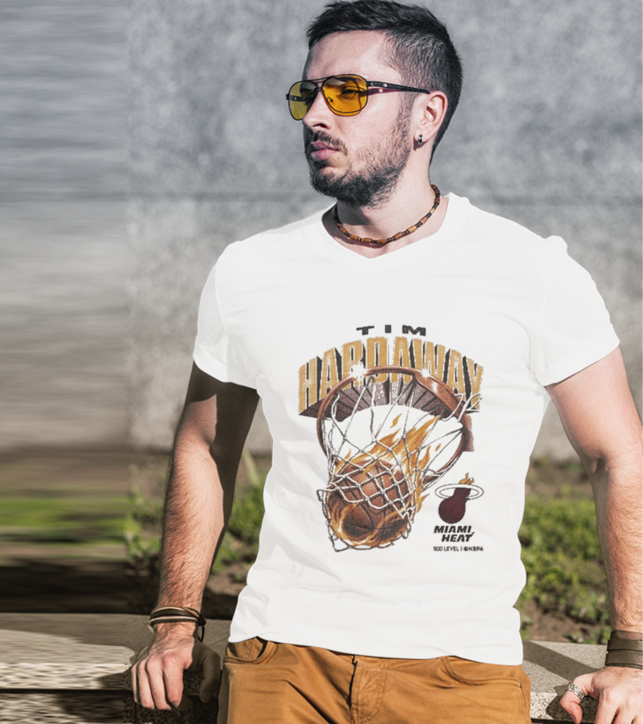 Tim Hardaway Miami Heat Basketball Flames Collier County T-Shirt