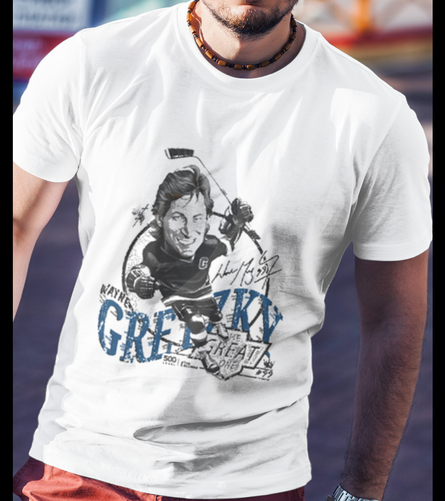Wayne Gretzky Los Angeles Kings Bruce Stark Collection Wave 99 Hockey 1992 Edition T-Shirt