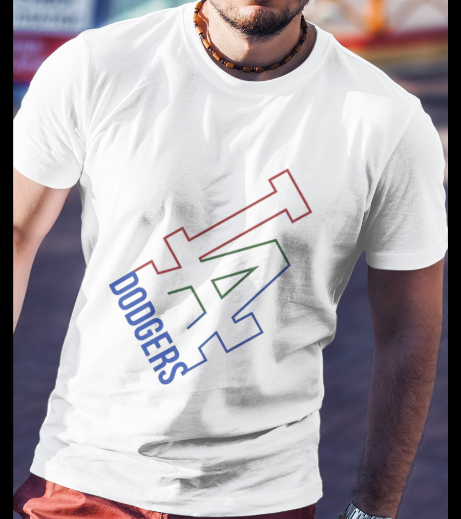 Los Angeles Dodgers White Collar LA T-Shirt