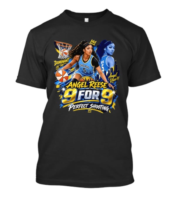 Angel Reese 9 For 9 Perfect Shooting Dominant Chicago Basketball T-Shirt