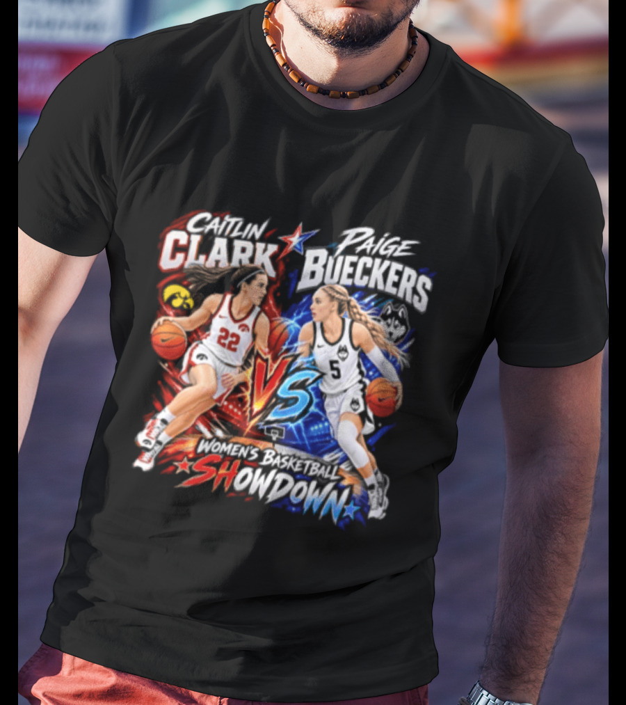 Caitlin Clark Paige Bueckers Basketball Showdown VS Rivalry T-Shirt