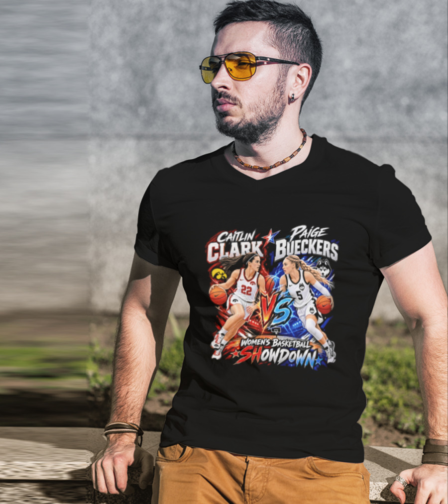Caitlin Clark Paige Bueckers Basketball Showdown VS Rivalry T-Shirt
