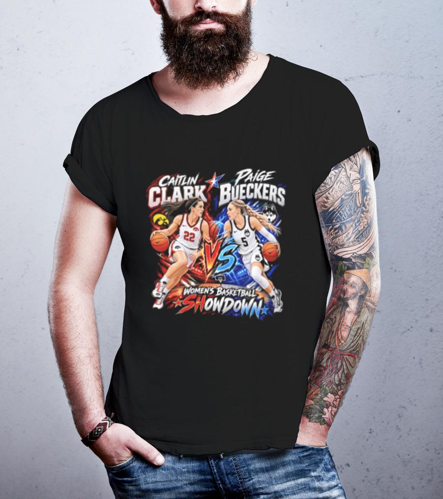 Caitlin Clark Paige Bueckers Basketball Showdown VS Rivalry T-Shirt