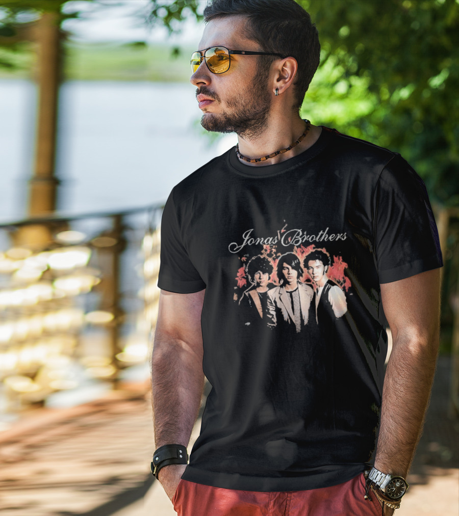 Jonas Brothers Burning Up All Over Again Tour 2026 Throwback Photo T-Shirt