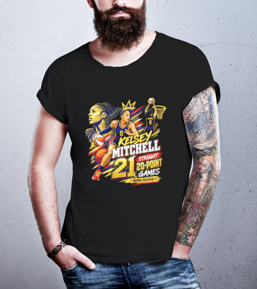 Kelsey Mitchell Straight 21 Straight 20 Point Games Basketball Monarch T-Shirt