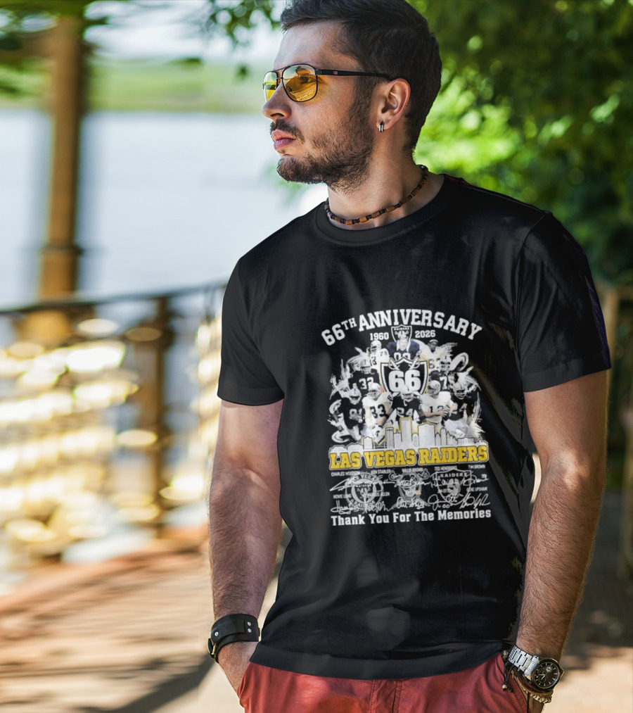 Las Vegas Raiders 66th Anniversary 1960 2026 Thank You For The Memories Celebration T-Shirt