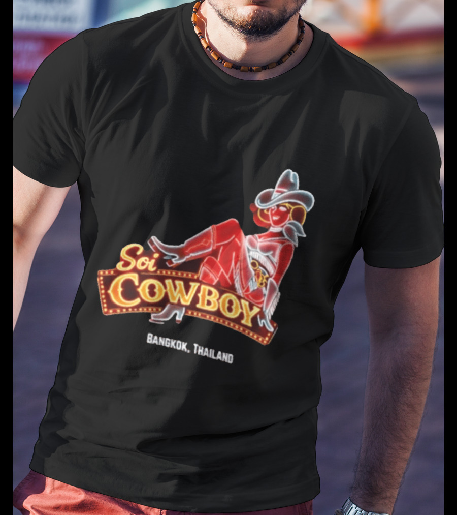 Soi Cowboy Bangkok Thailand Cowgirl Neon Sign T-Shirt