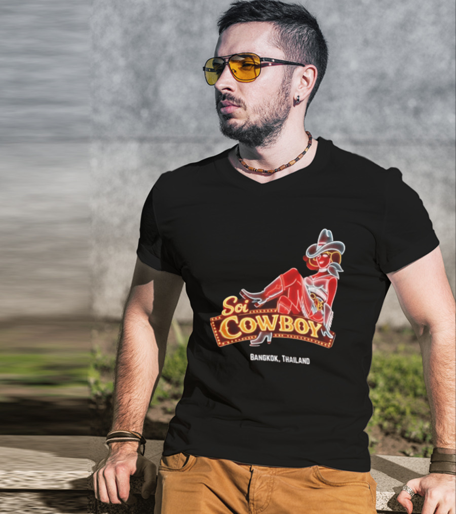 Soi Cowboy Bangkok Thailand Cowgirl Neon Sign T-Shirt