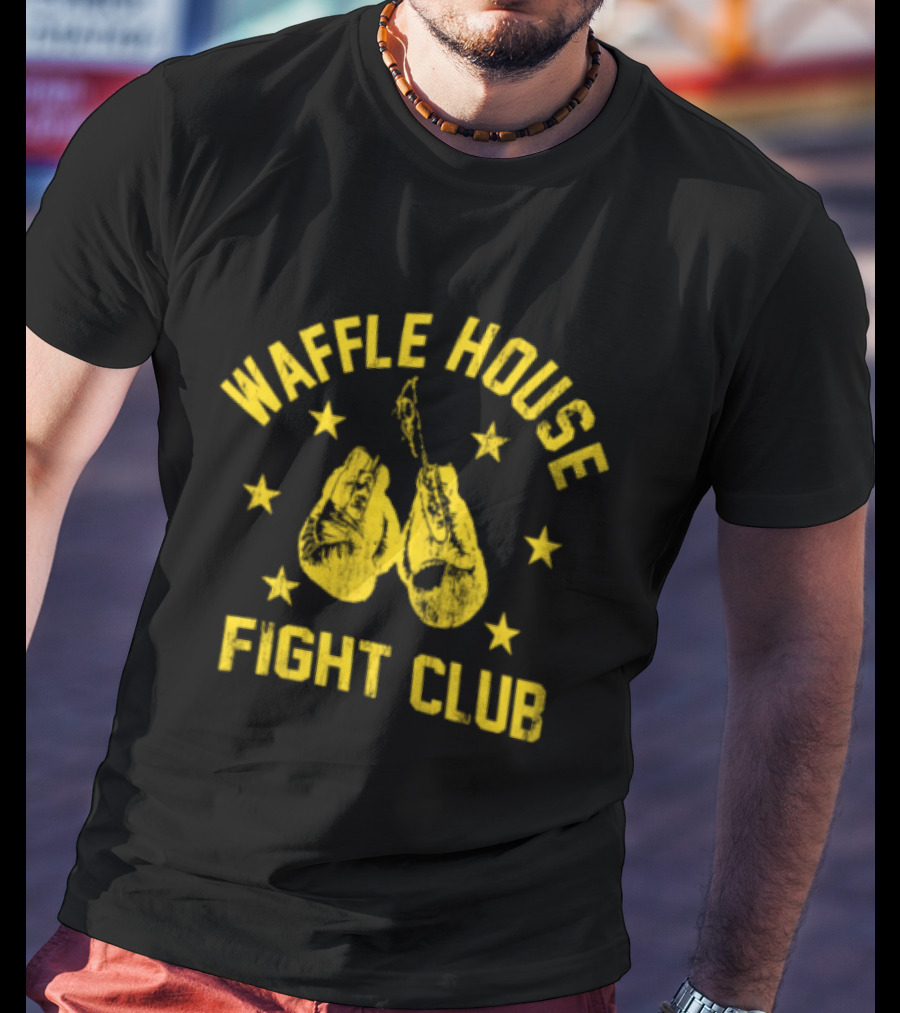 Waffle House Fight Club Boxing Gloves Stars T-Shirt