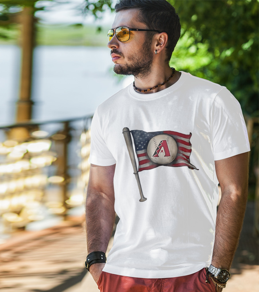 Arizona Diamondbacks American Flag Baseball Bat T-Shirt