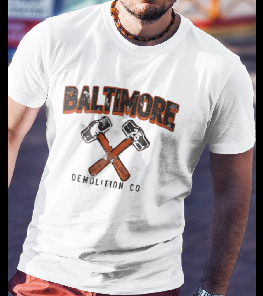 Baltimore Demolition Co Pete Alonso 25 Crossed Hammers Bear T-Shirt