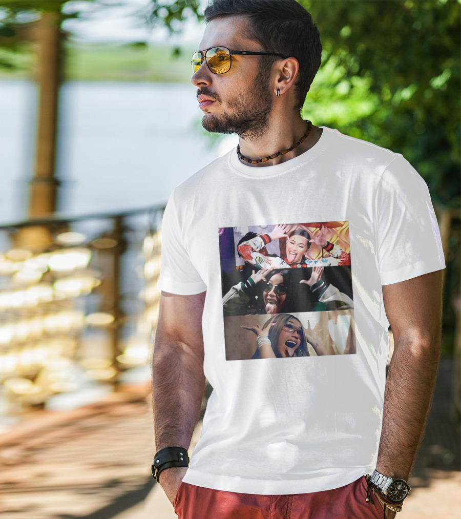 Cardi B Fun Iconic Expressions Collage T-Shirt