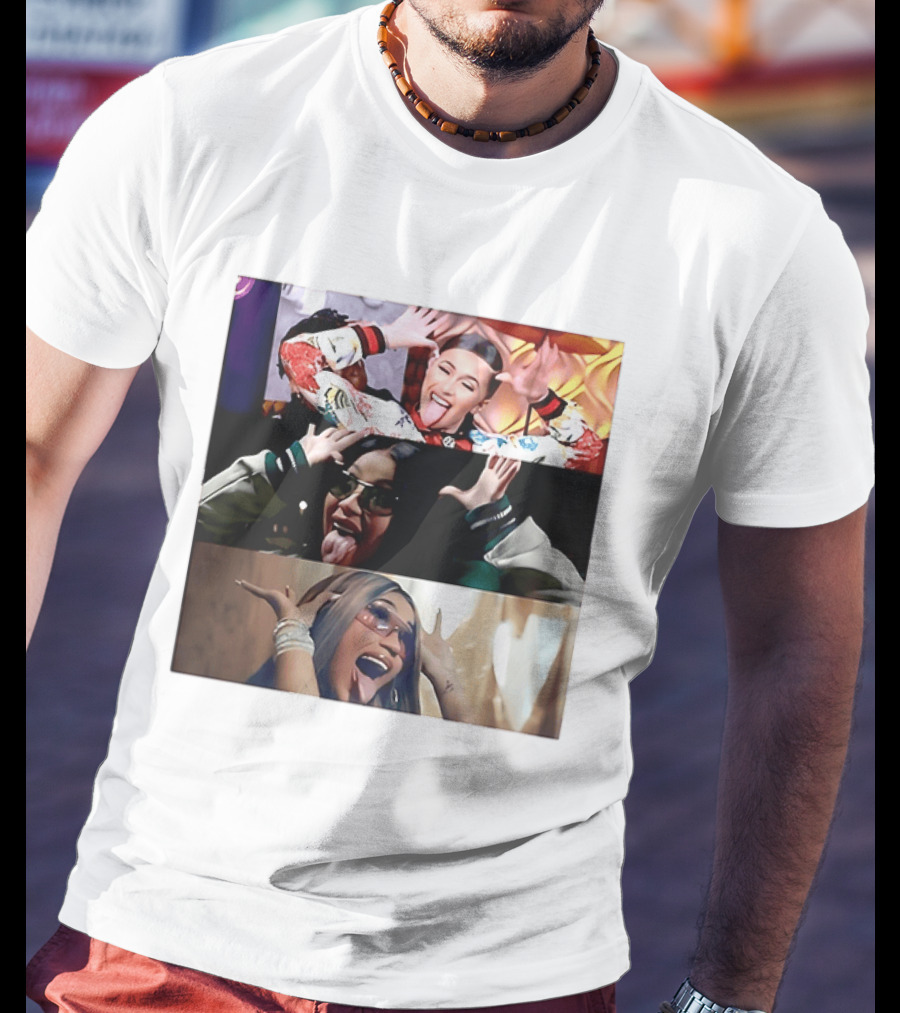 Cardi B Fun Iconic Expressions Collage T-Shirt