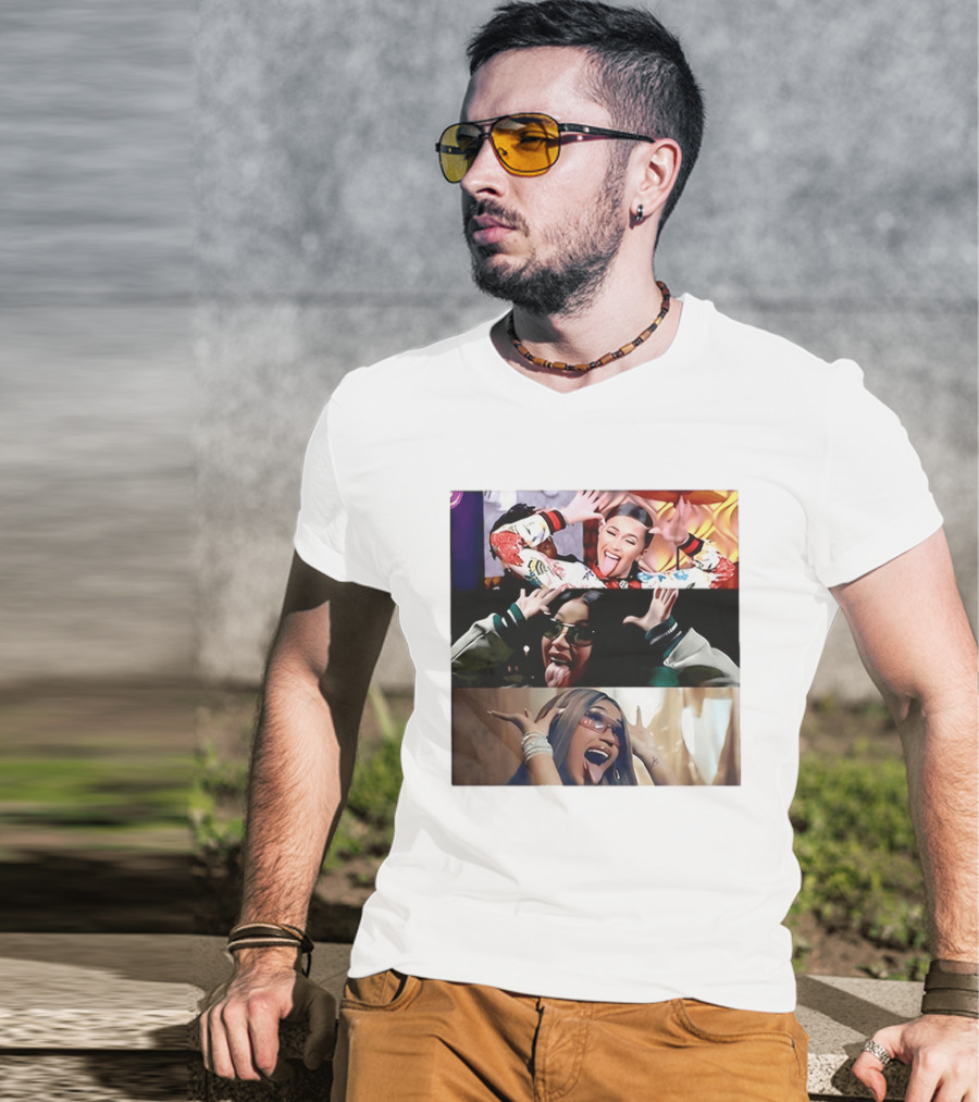 Cardi B Fun Iconic Expressions Collage T-Shirt