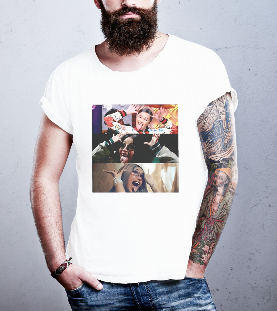 Cardi B Fun Iconic Expressions Collage T-Shirt