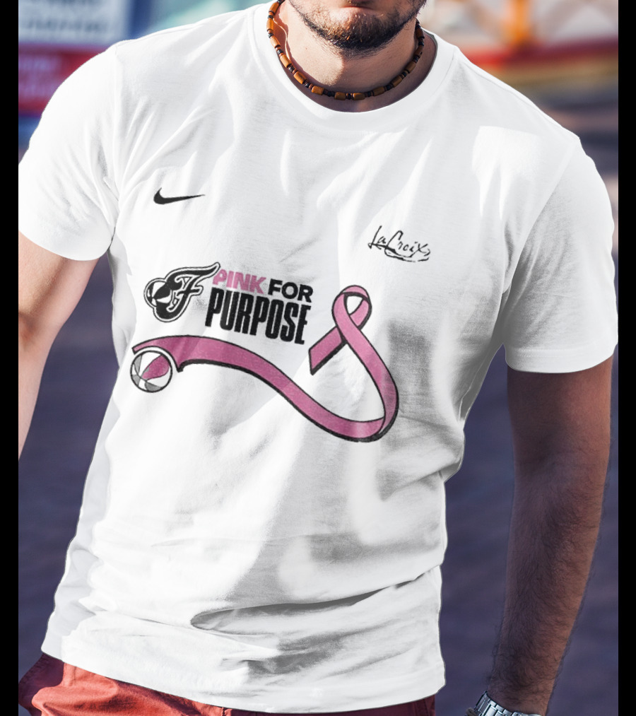 Nike LaCroix Indiana Fever Pink Ribbon Pink For Purpose T-Shirt