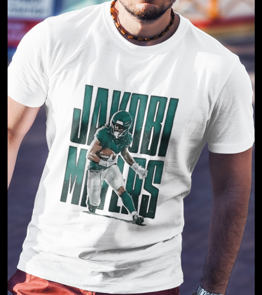 Jakobi Meyers Football Player Carrying Ball Distressed T-Shirt
