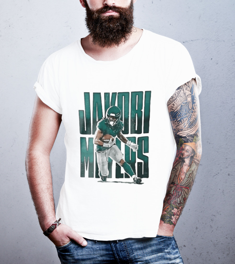 Jakobi Meyers Football Player Carrying Ball Distressed T-Shirt