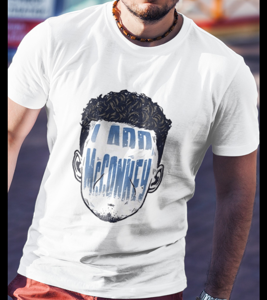 Ladd McConkey Curly Hair Face T-Shirt