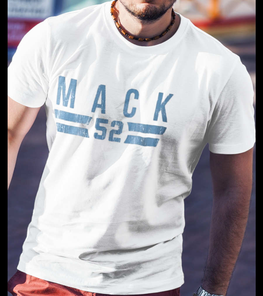 Mack 52 Distressed Blue Vintage Style Double Horizontal Stripes T-Shirt