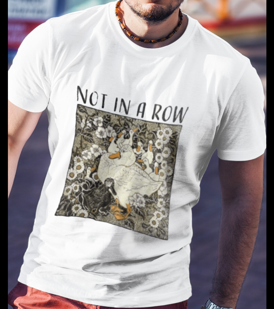 Not In A Row Ducks Floral Pattern Botanical T-Shirt