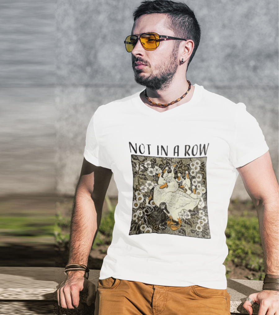 Not In A Row Ducks Floral Pattern Botanical T-Shirt