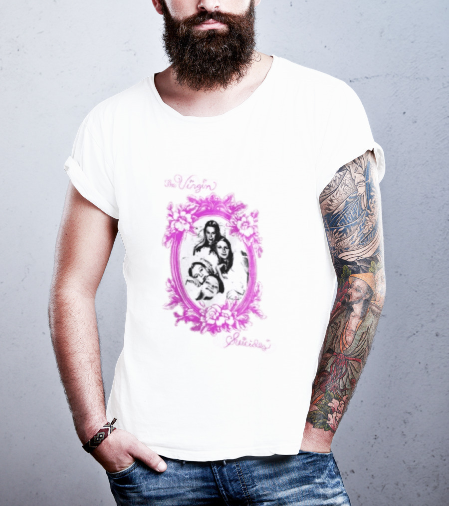 The Virgin Suicides Girls Pink Floral Oval Frame T-Shirt