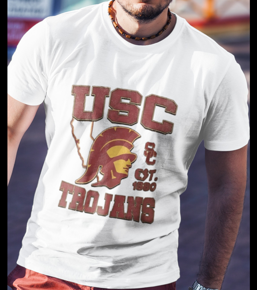 USC Trojans Est 1880 Helmet California State Map Sign T-Shirt