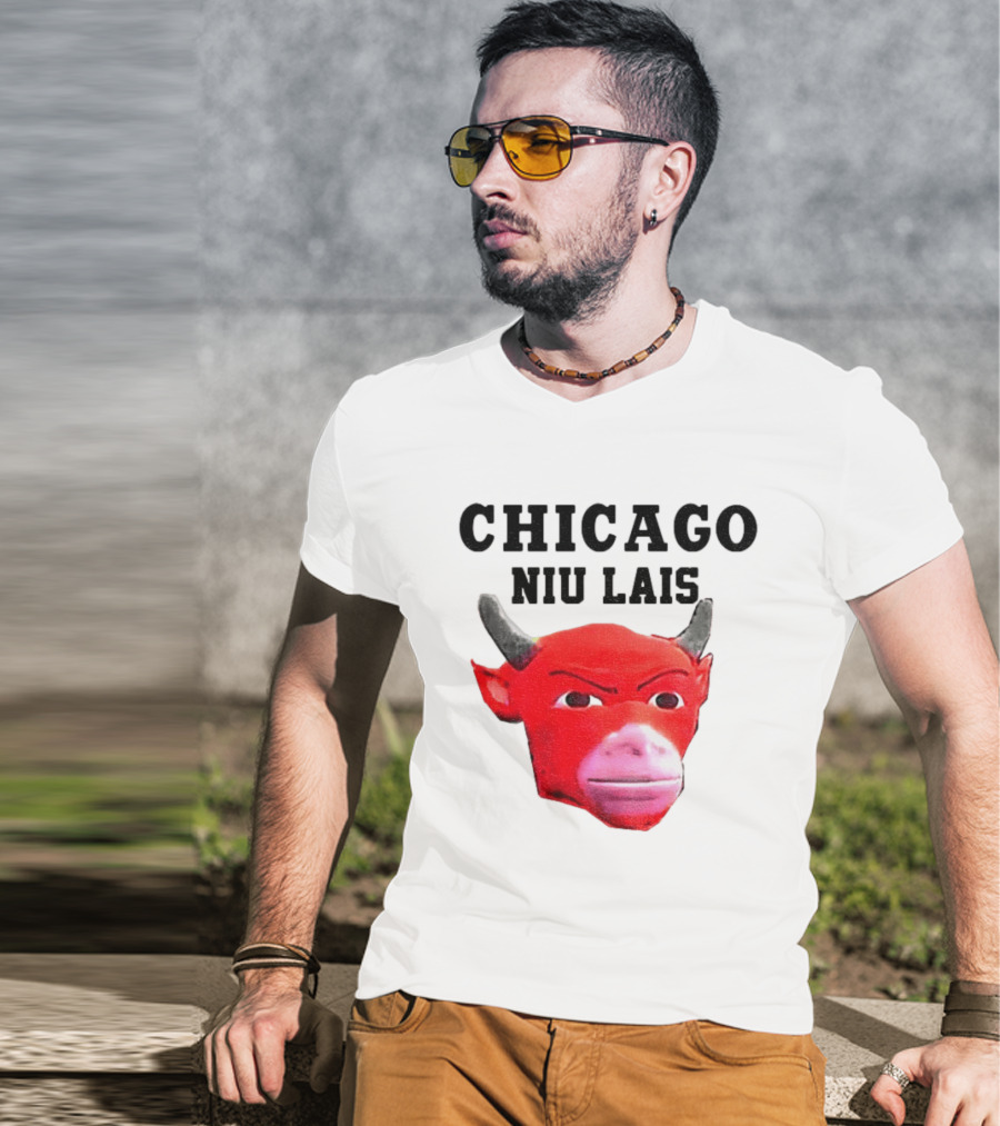 Chicago Bulls Niu Lais Red Bull Head T-Shirt