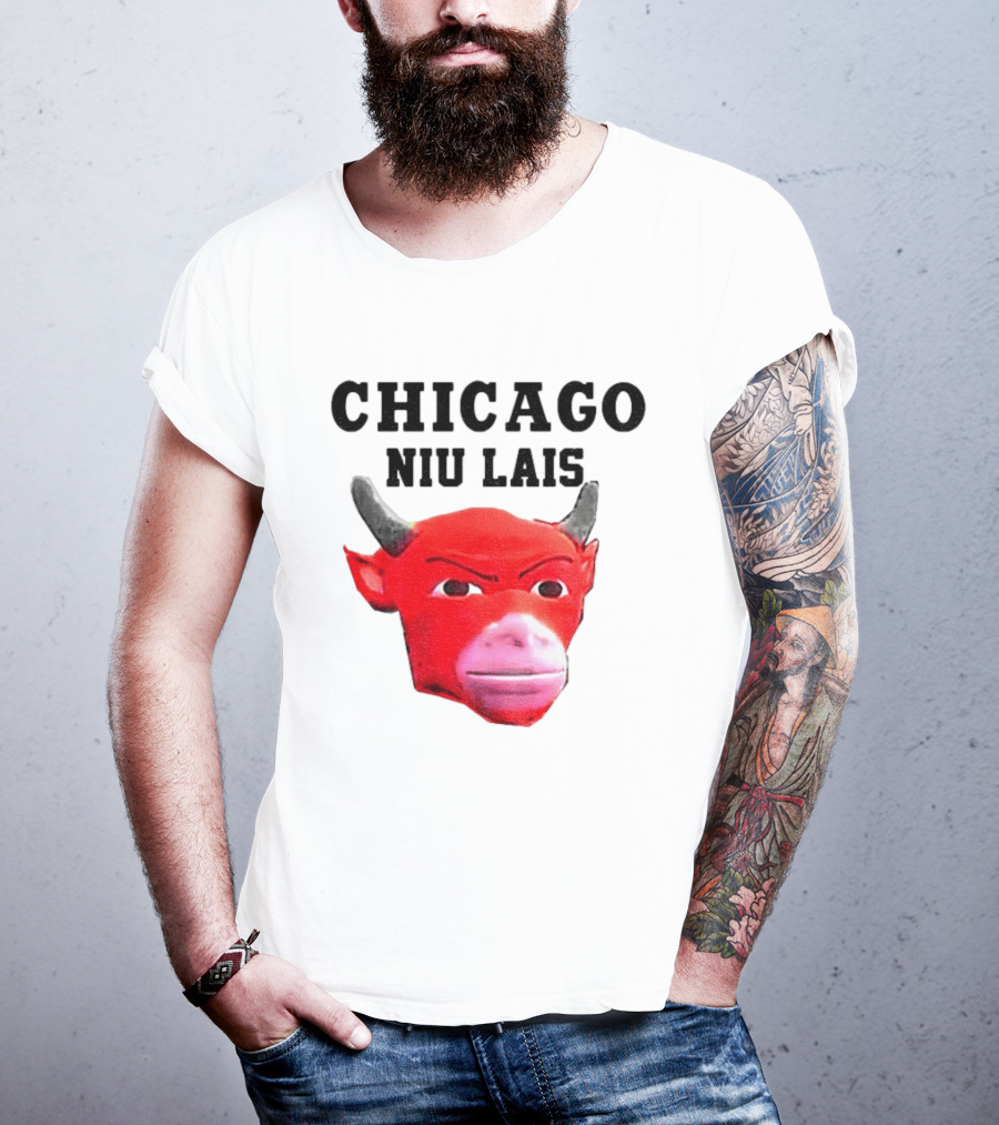 Chicago Bulls Niu Lais Red Bull Head T-Shirt