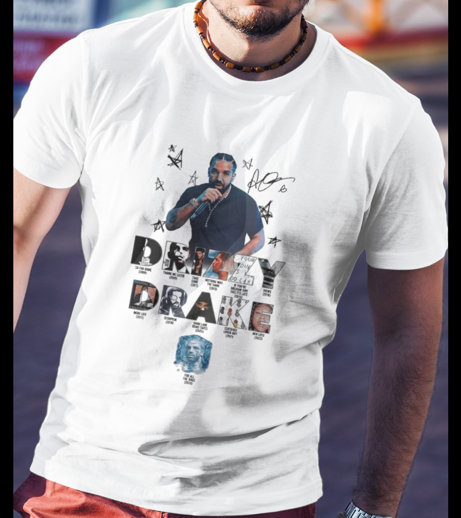 Drake Drizzy Album Titles Collage Hip Hop Artist Montage T-Shirt